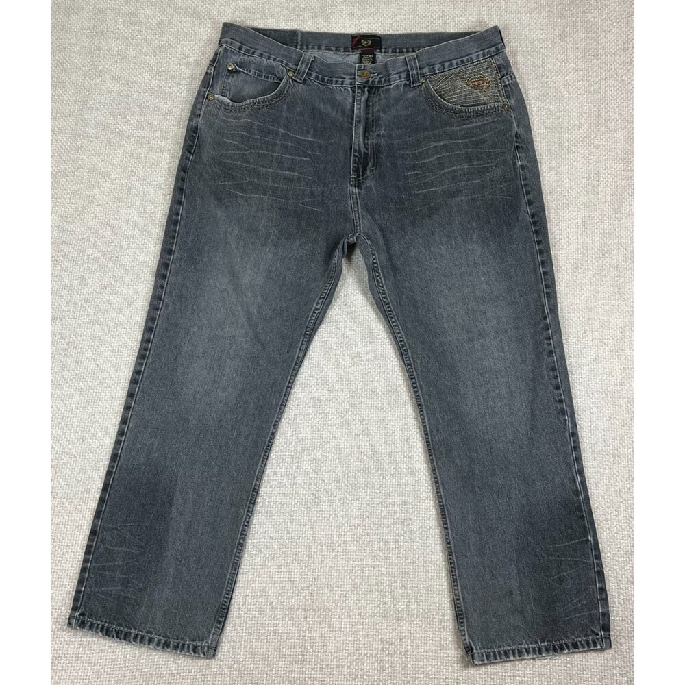 Vintage Phat Farm Jeans Men's 44x30 Gray Straight Leg Denim Hip Hop (Tag 46x34)